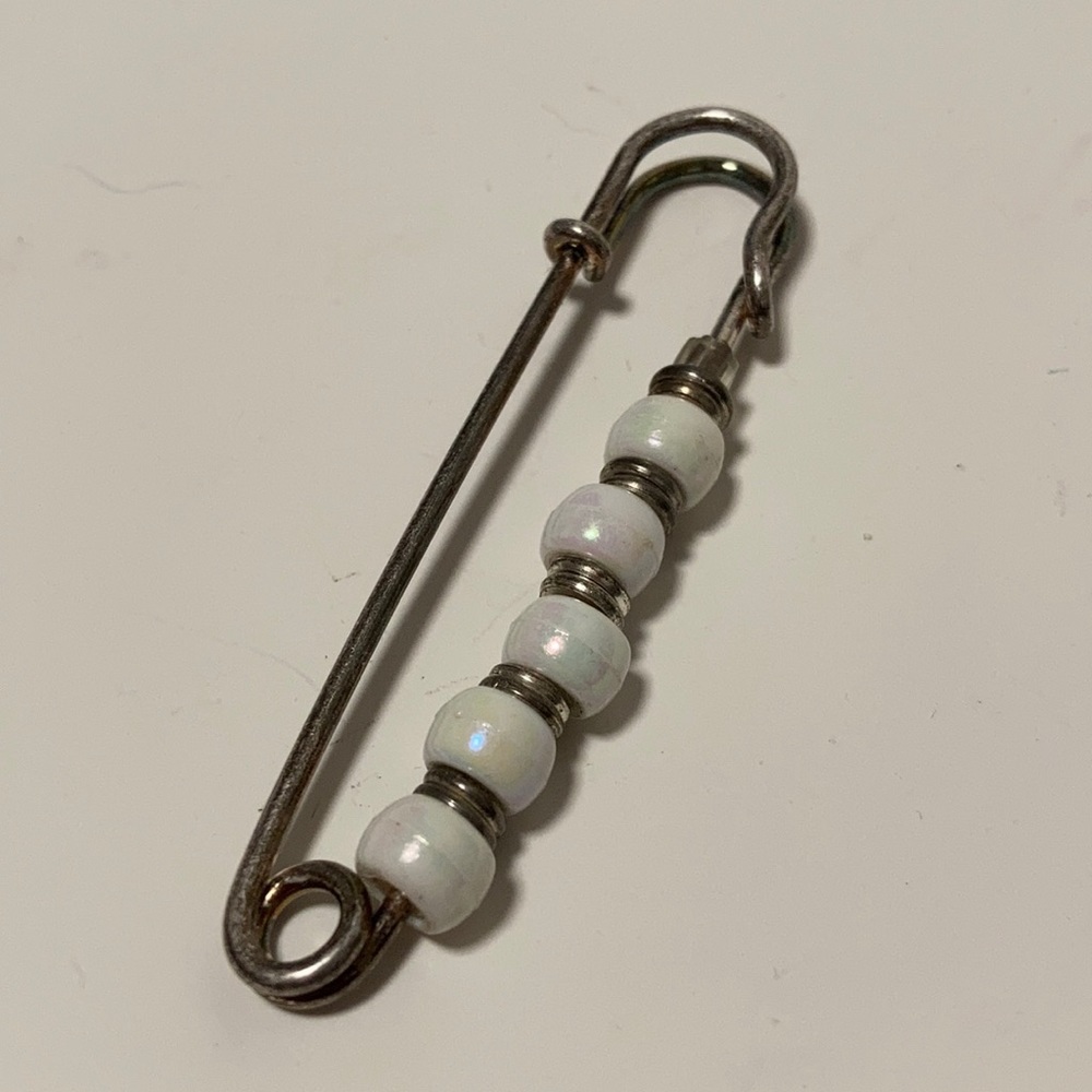 Ladies’ Safety Pin-Style Beaded Brooch